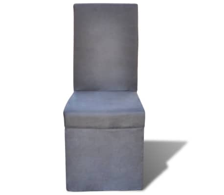 vidaXL Valgomojo kėdės, 2 vnt., tamsiai pilkos, audinys