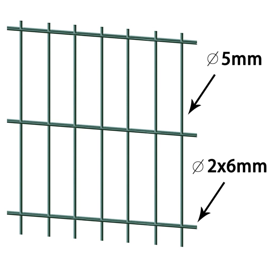 

vidaXL Dubbelstaafmatten 15 st 203 cm 30 m groen