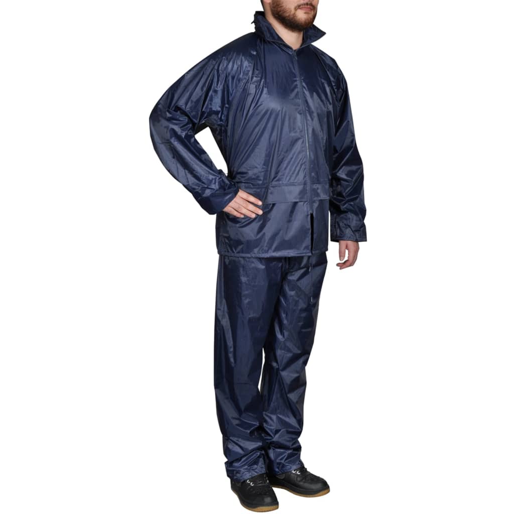 Pánský 2 dílný oblek do deště s kapucí - velikost L - námořnická modrá