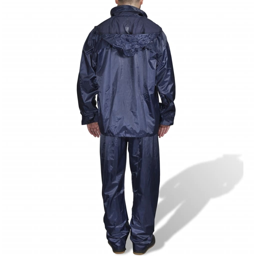 

vidaXL Regenpak 2-delig met capuchon (heren / marineblauw / maat L)