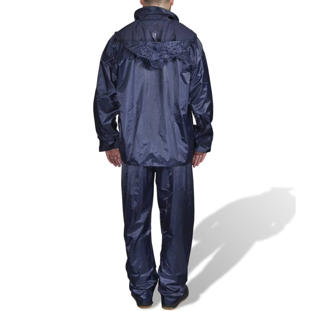Κοστούμι Αδιάβροχο Ανδρικό 2 Τεμαχίων Ναυτικό Μπλε XXL με Κουκούλα