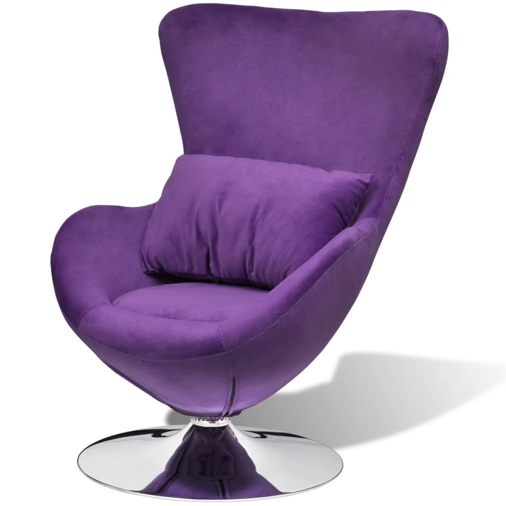 

vidaXL Swivel Egg Chair with Cushion Small Purple Velvet