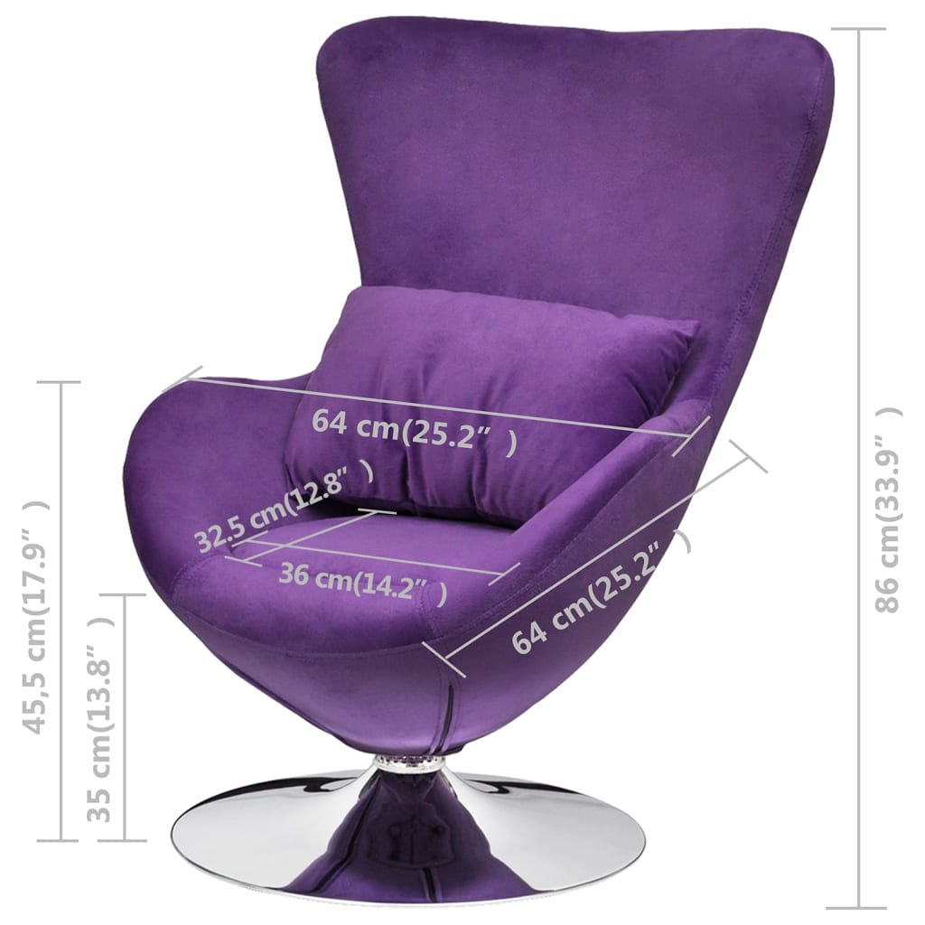 Prečunoliktava - Tev un tavai dzīvei - grozāms atpūtas krēsls ar spilvenu, violets samts
