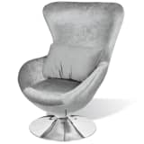 vidaXL Fauteuil en forme d’œuf Argenté