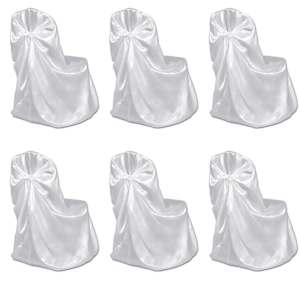 Čudovita Pregrinjala za Stole za Poročni Sprejem 6 kosov Bele barve