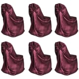 6 pcs Burgundy Chair Cover for Wedding Banquet
