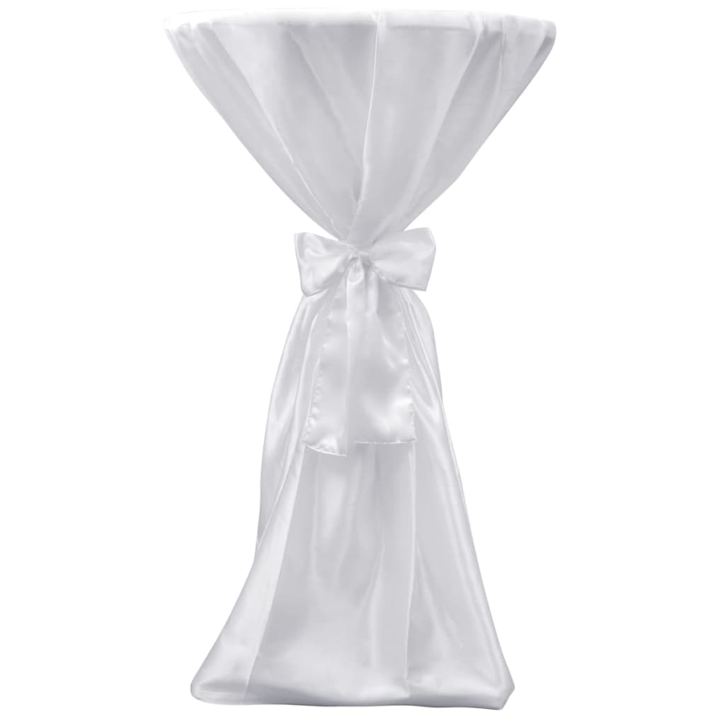 vidaXL Biely návlek na stôl so stuhou, 80 cm, 2 ks