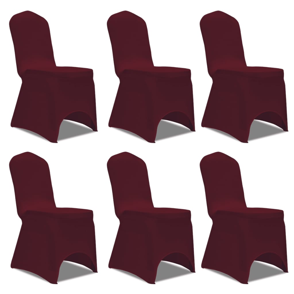 vidaXL Husă de scaun elastică, 6 buc., vișiniu buc. imagine model 2022
