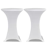 Housse de table ?60cm Blanche extensible 2 pcs