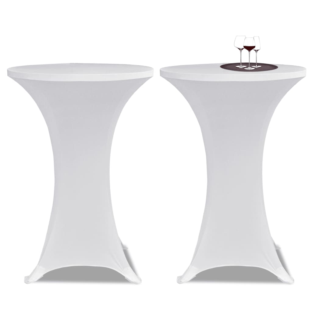 vidaXL Husă de masă cu picior Ø70 cm, 2 buc., alb, elastic Alb imagine model 2022