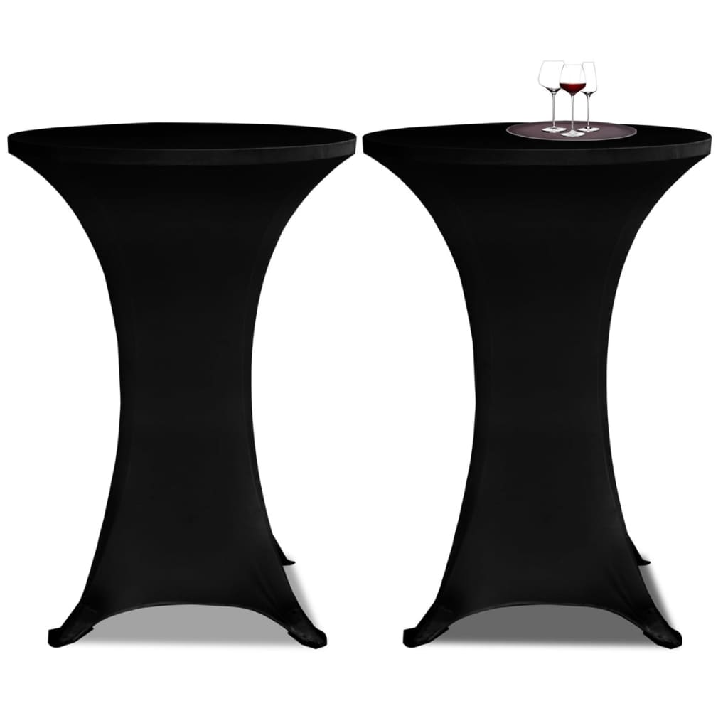 vidaXL 2 x Tischhusse für Stehtisch Stretchhusse Ø80 cm schwarz