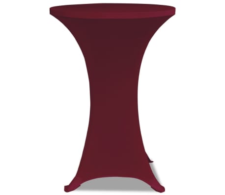 Copritavolo ?70 cm Rosso di Burgundia Tessuto elasticizzato 2 pezzi