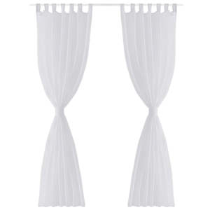 White Sheer Curtain 140 x 245 cm 2 pcs
