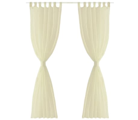 Cream Sheer Curtain 140 x 175 cm 2 pcs