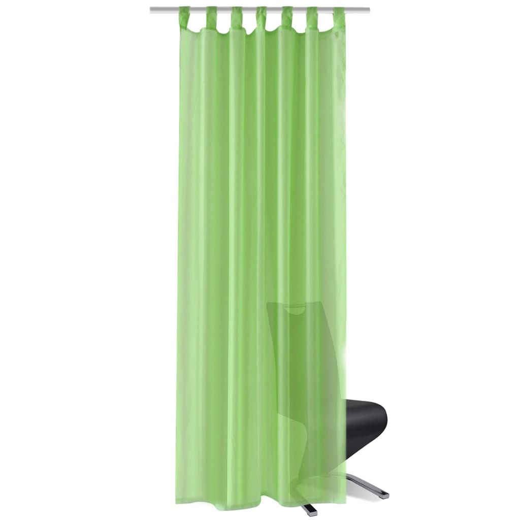 Thumbnail - vidaXL 2 x Transparente Gardine Fertiggardine 140 x 175cm apfelgrün