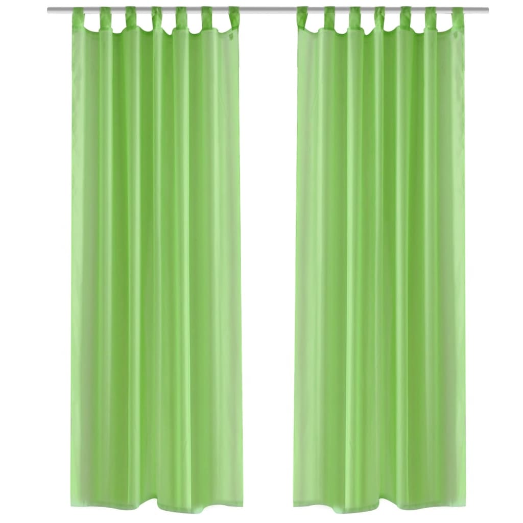 vidaXL Rideau fin Vert pomme 140x225 cm 2 pcs