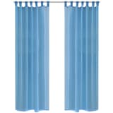 Turkoosit Sheer Verhot 140 x 175 cm 2 kpl