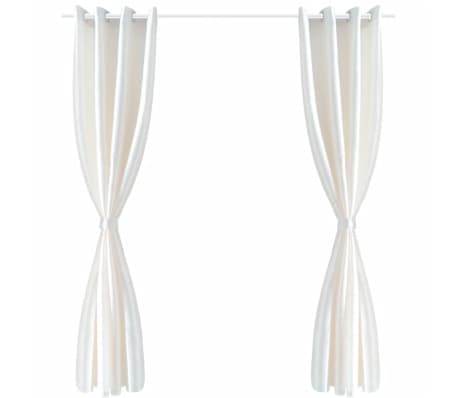 Biela taft z&aacute;clona s kovov&yacute;mi kr&uacute;žkami 140 x 245 cm 2ks