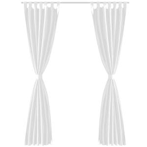 2 x Taftvorhang Taft-Gardine wei&szlig; 140 x 245 cm