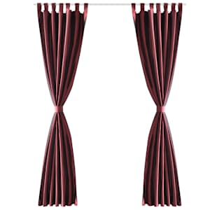 Bordeaux Taft Gardiner 140 x 245 cm 2 stk