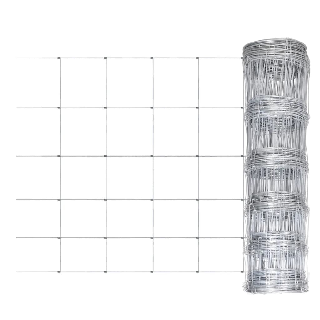 vidaXL Step-In Fence with Posts Zinc-coated Iron 164' 31.5/6/11.8