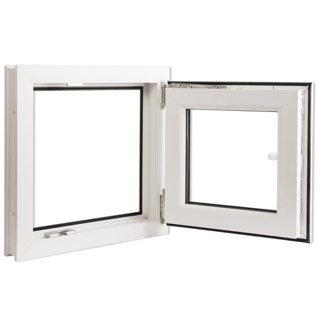 vidaXL PVC okno dvojna zasteklitev ročka na levi 500 x 500 mm