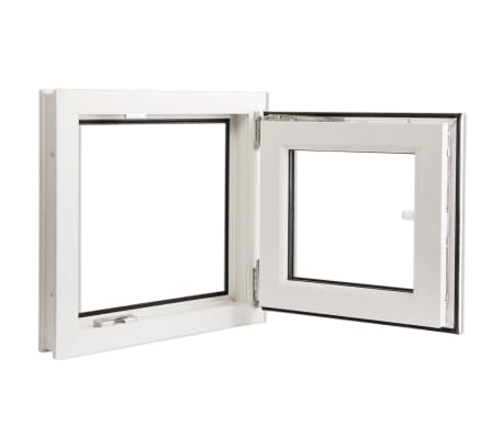 vidaXL PVC okno dvojna zasteklitev ročka na levi 500 x 500 mm