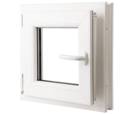 Двоен PVC прозорец с двуосно отваряне, дясна дръжка, 500 х 500 мм