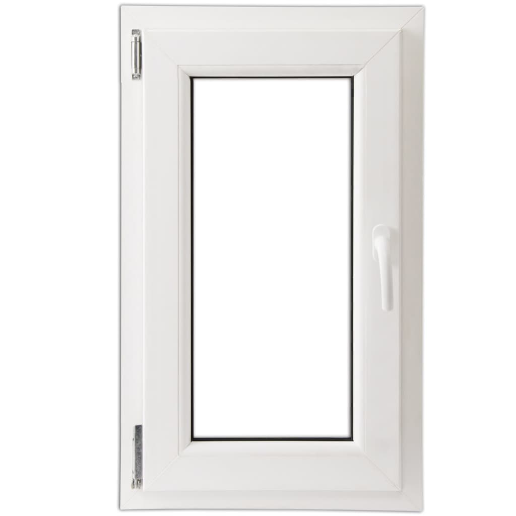 

vidaXL Draaikiepraam van PVC met dubbel glas en handvat rechts 600 x 1000 mm