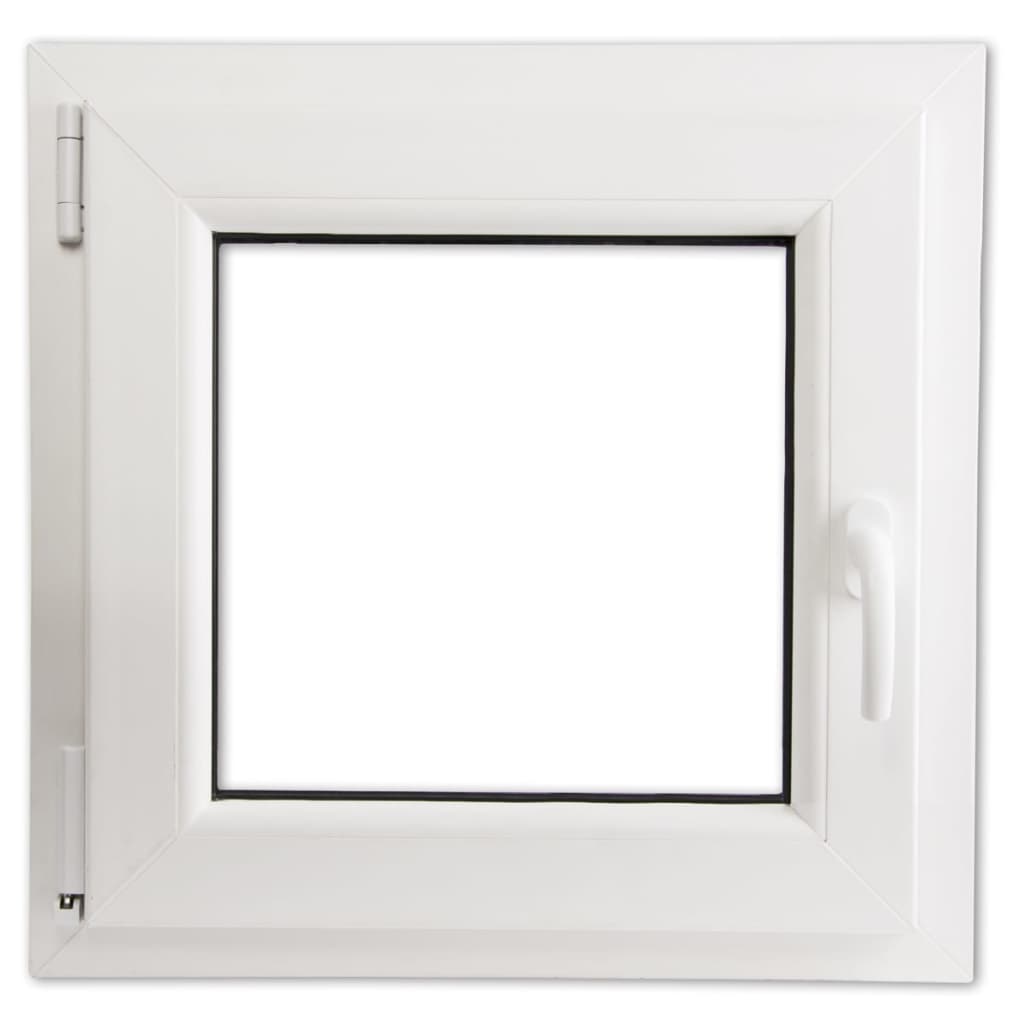 

vidaXL Draai-kiepraam dubbel glas met handvat rechts PVC 600x600 mm