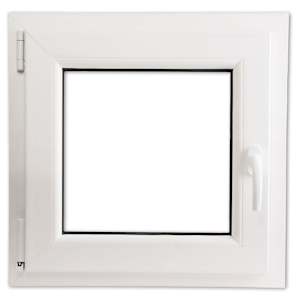 Nagibni PVC dvostruki prozor s ručkom na desnoj strani 600 x 600 mm