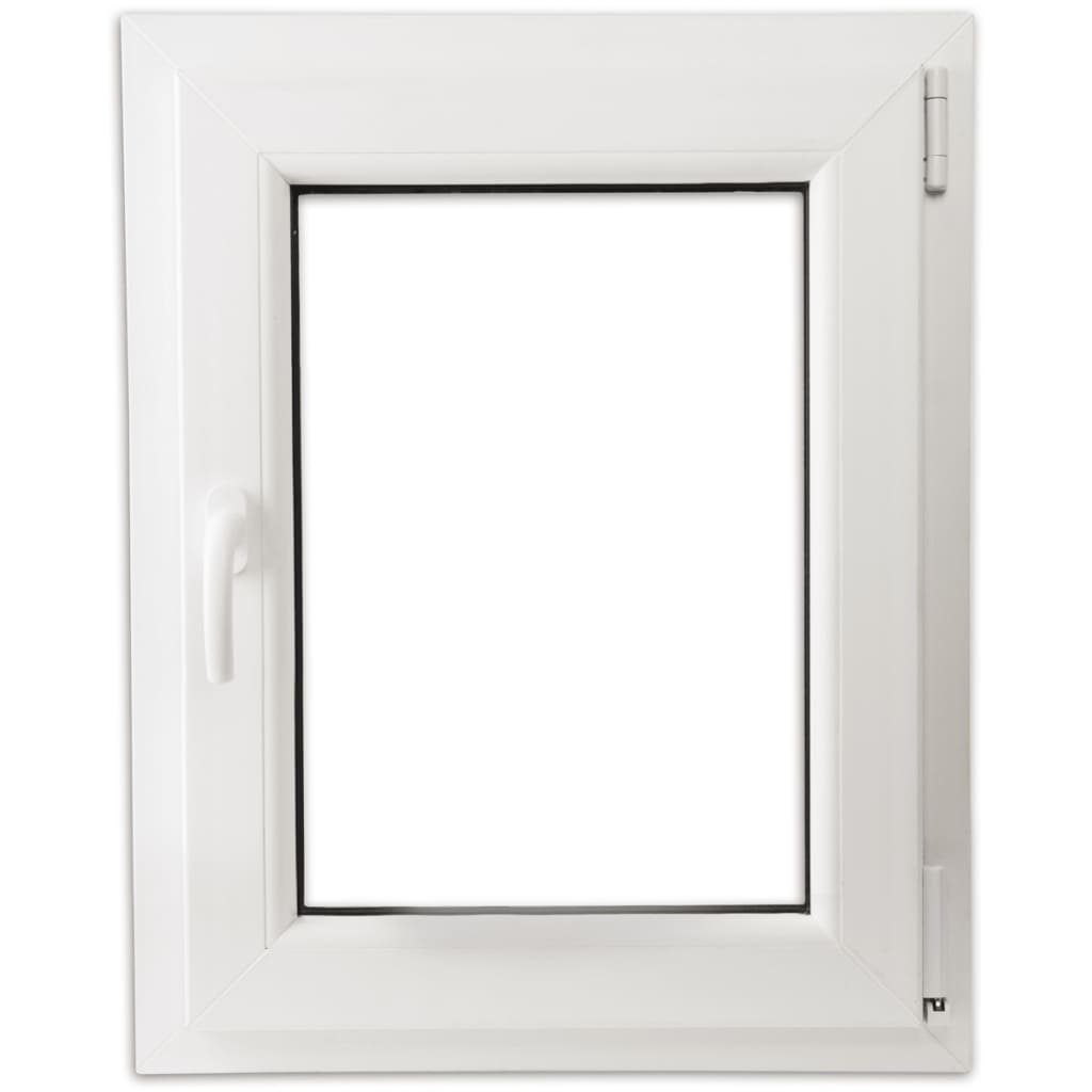 

vidaXL Draaikiepraam van PVC met dubbel glas en handvat links 600 x 800 mm
