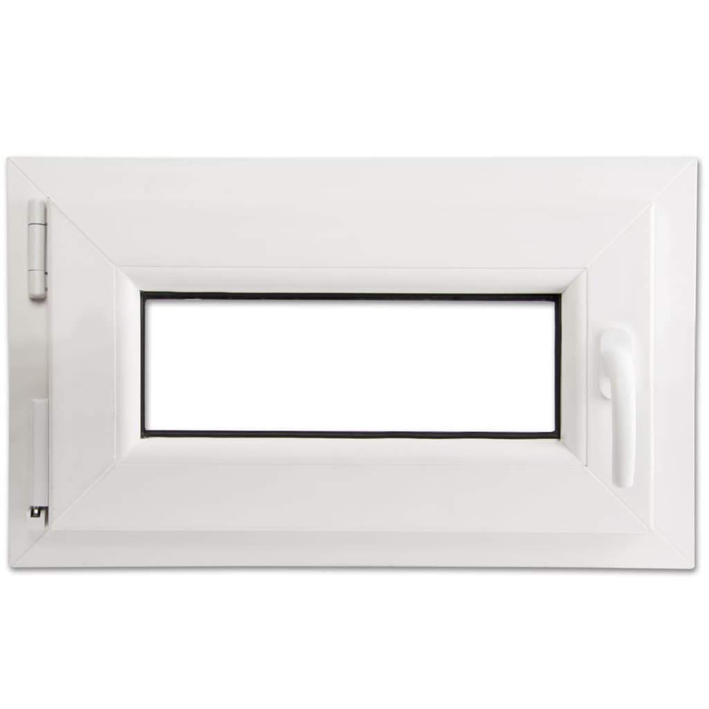 

vidaXL Draaikiepraam van PVC met dubbel glas en handvat rechts 600 x 400 mm