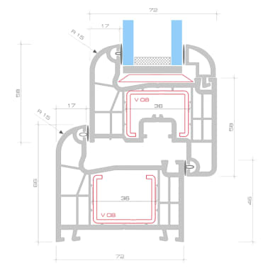 Janela oscilobatente PVC com punho destro e vidros duplos 800 x 400 mm[9/9]