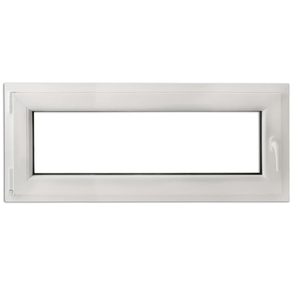 

vidaXL Draaikiepraam van PVC met dubbel glas en handvat rechts 900 x 400 mm