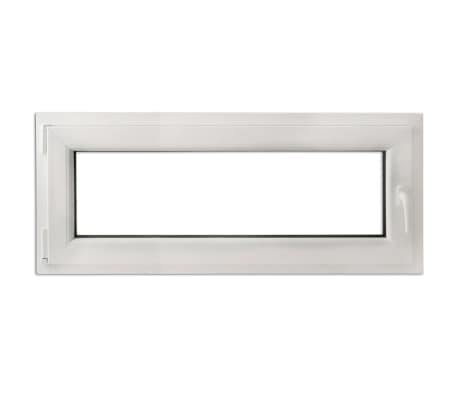 Draaikiepraam van PVC met dubbel glas en handvat rechts 900 x 400 mm