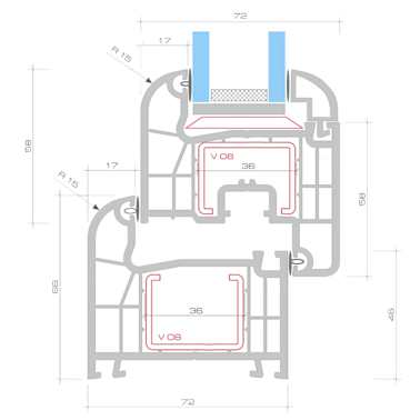 Janela batente PVC com alça na parte direita e vidro duplo 900 x 400mm[9/9]