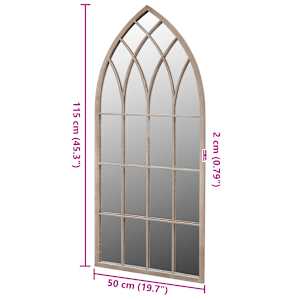 Zahradní zrcadlo gotický oblouk 50 x 115 cm interiér i exteriér - obrázek 4