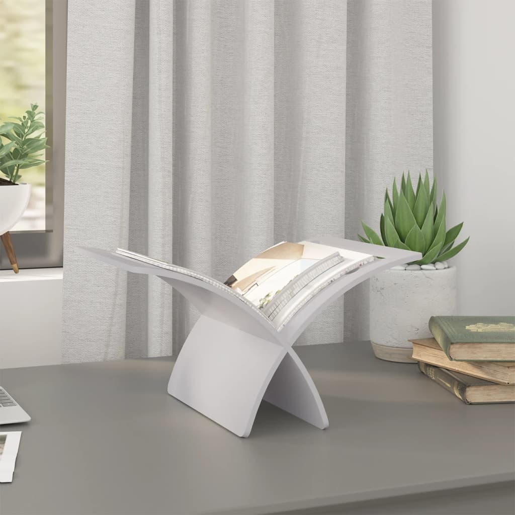 Portariviste Da Pavimento In Legno Bianco VidaXL 14 width=274