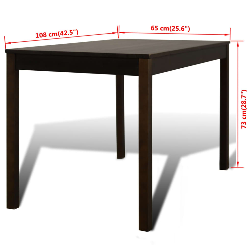 Dřevěný stůl se 4 židlemi, hnědá barva