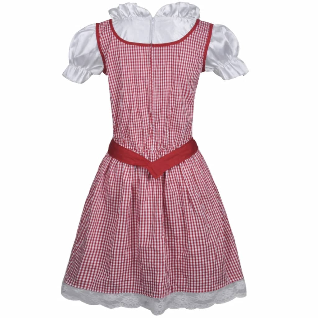 

vidaXL Dirndl jurk Oktoberfest met schort rood M/L
