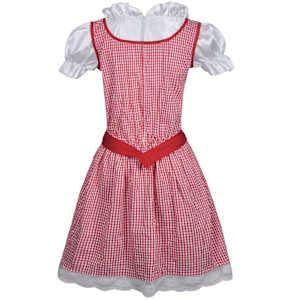Oktoberfest Dirndl mit Sch&uuml;rze Trachtenkleid Rot L/XL