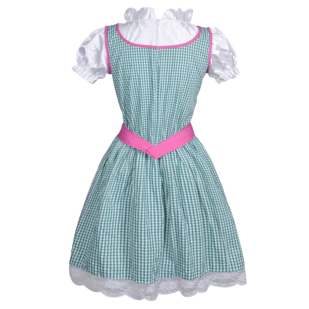 

vidaXL Dirndljurk Oktoberfest met schort (groen/roze, maat S / M)