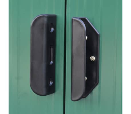 Gartenhaus aus Metall mit Schleppdach und Fundament Gr&uuml;n 2,35 m&sup3;