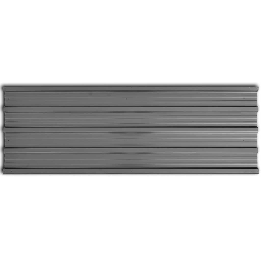 Panneau de toiture en métal gris 12 pcs 129 x 45 cm