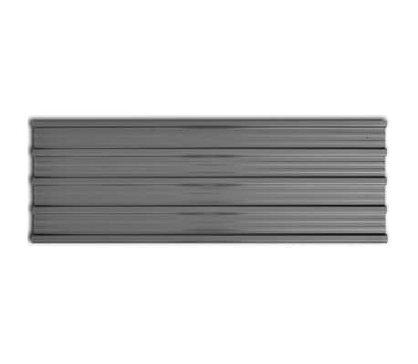 Takplater 12 stk grå metall 129 x 45 cm