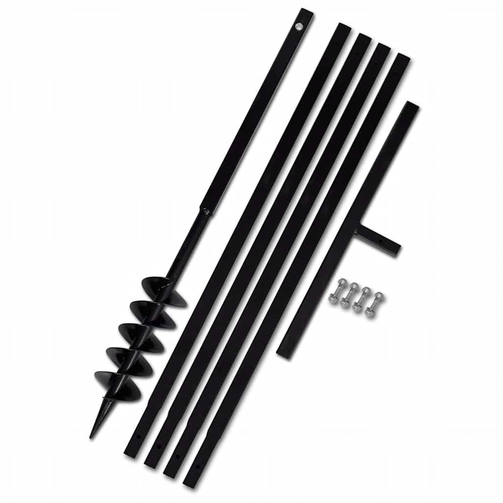 vidaXL Zemní vrták s rukojetí 100 mm, s nástavci 5 m, ocel