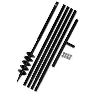 Zemní vrták s rukojetí 100 mm, s nástavci 5 m, ocel - obrázek 2