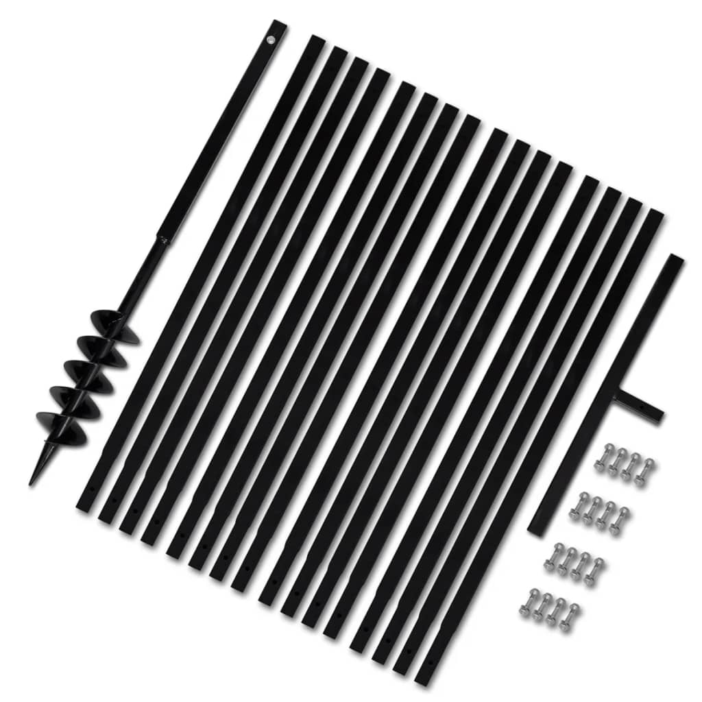 vidaXL Taladro De Tierra Con Mango 100 mm Con Tubo De Extensión 17 M Acero