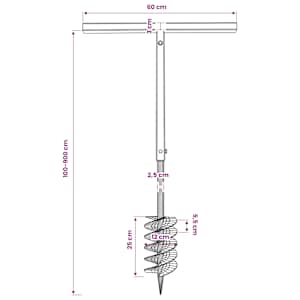 Zemní vrták s rukojetí 120 mm, s nástavci 9 m, ocel - obrázek 12